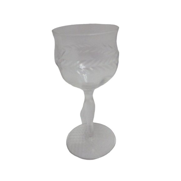 Laurel Wreath Sherry Glass Elegant Cut Crystal Stemmed Vintage 3 ounce - Picture 4 of 5